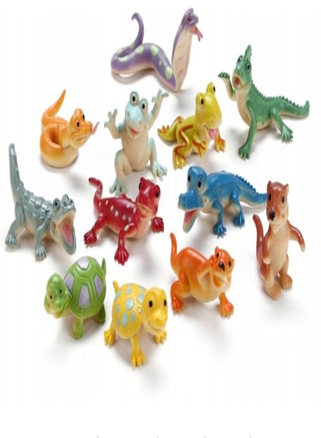 DIMAZO Small Kids Sea & Wild Animal Toys Sets for Fun, Educational, Spark Imagination and Learning (Multi Choice Sets) (Crocodiles & Frogs) 12pcs - Image 1